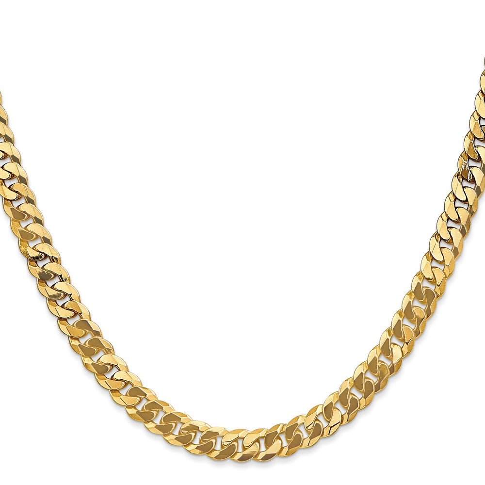 14K 18 inch 6.25mm Flat Beveled Curb with Lobster Clasp Chain