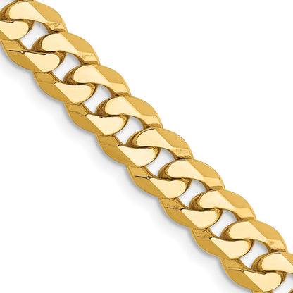 14K 30 inch 6.25mm Flat Beveled Curb with Lobster Clasp Chain