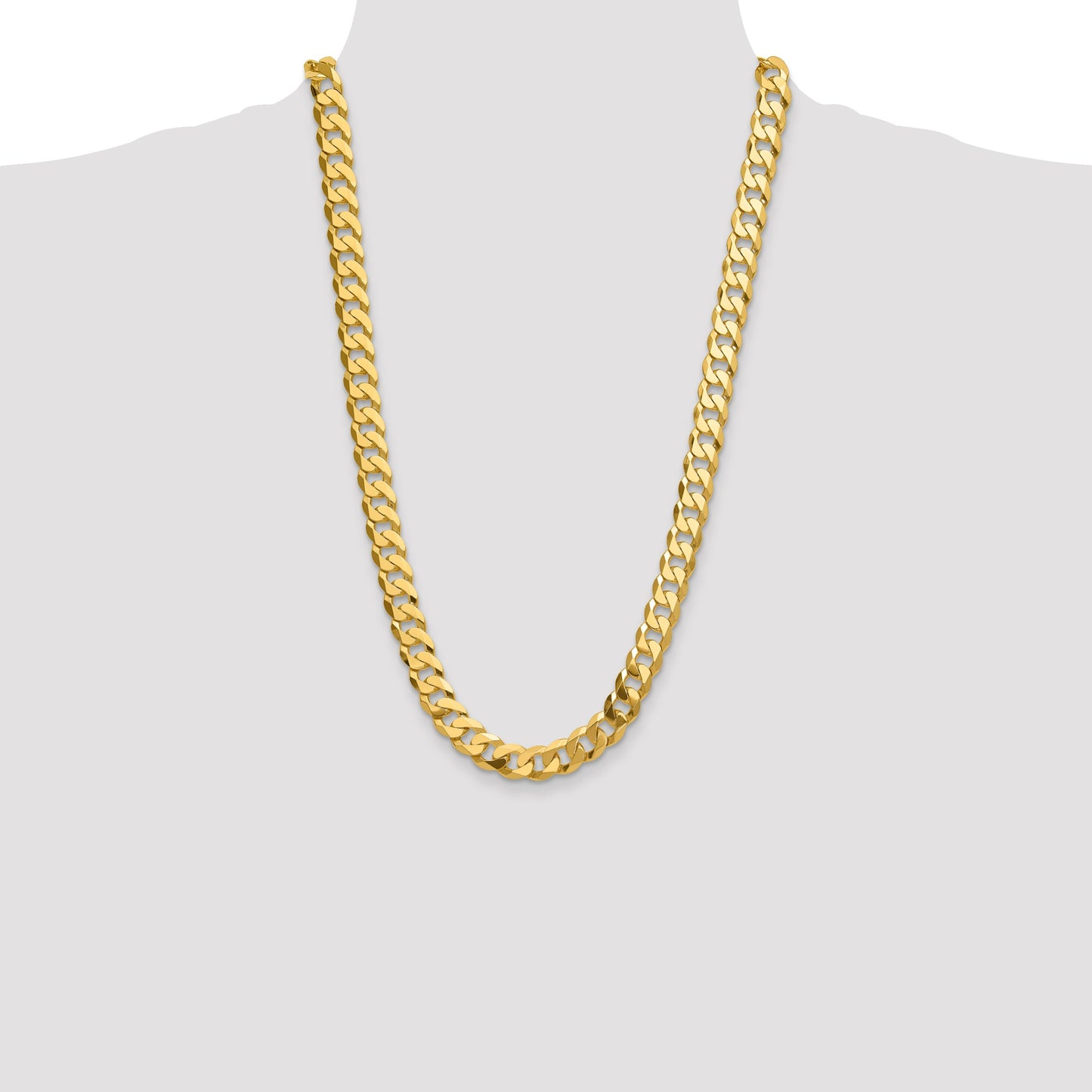 14k 12.0mm Flat Beveled Curb Chain