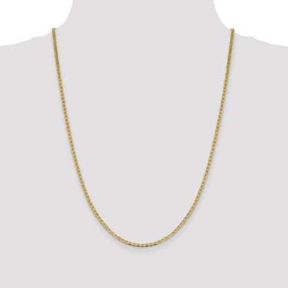 14K 24 inch 2.4mm Concave Anchor with Lobster Clasp Chain
