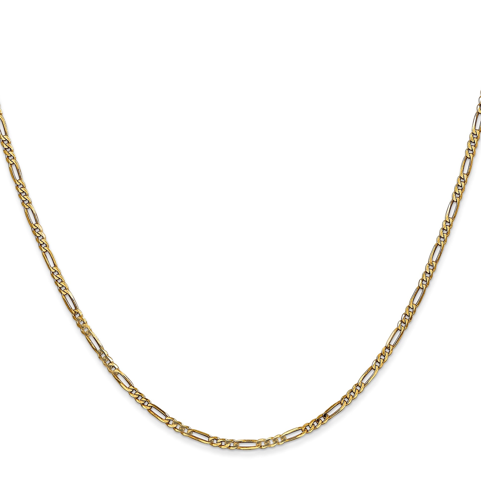 14K 16 inch 1.8mm Flat Figaro with Lobster Clasp Chain