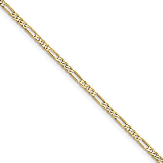 14k 1.8mm Flat Figaro Chain (100 inch Spool)