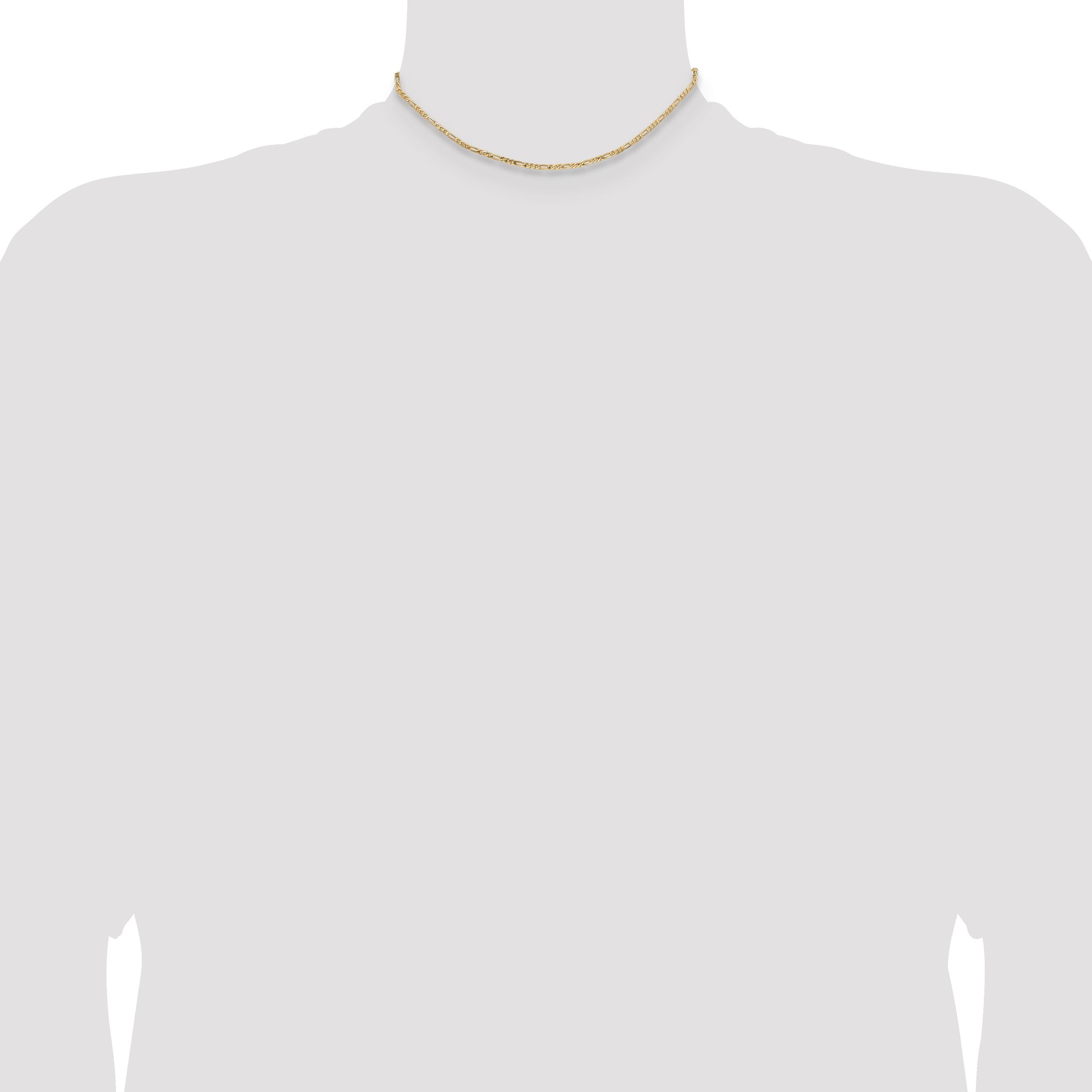 14K 14 inch 1.8mm Flat Figaro with Lobster Clasp Chain