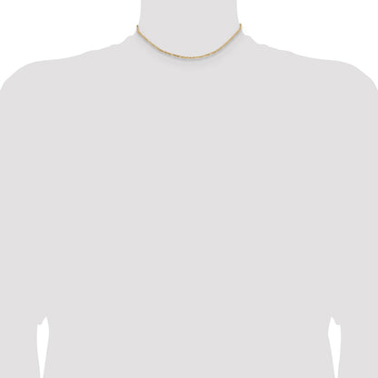 14K 14 inch 1.8mm Flat Figaro with Lobster Clasp Chain