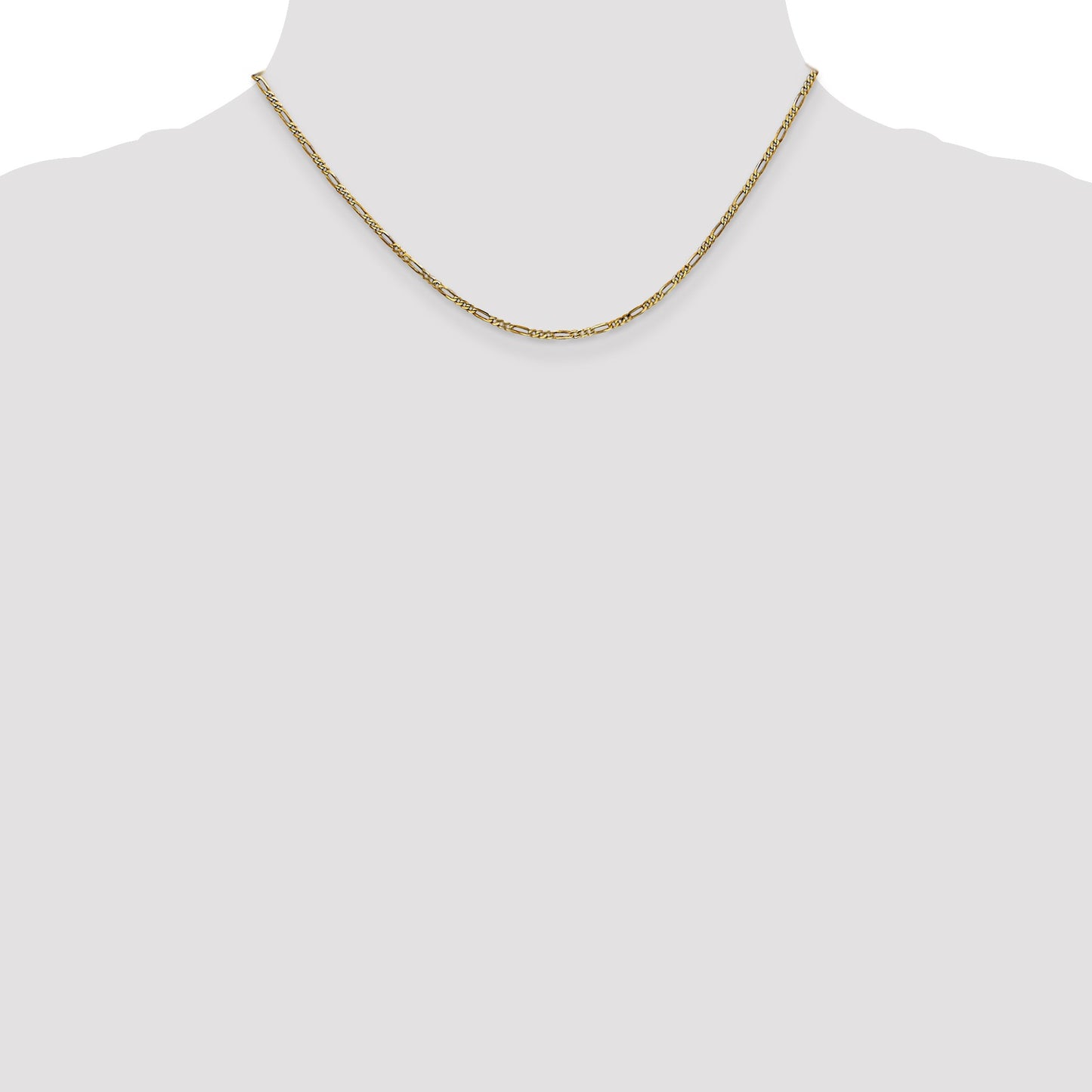 14K 16 inch 1.8mm Flat Figaro with Lobster Clasp Chain