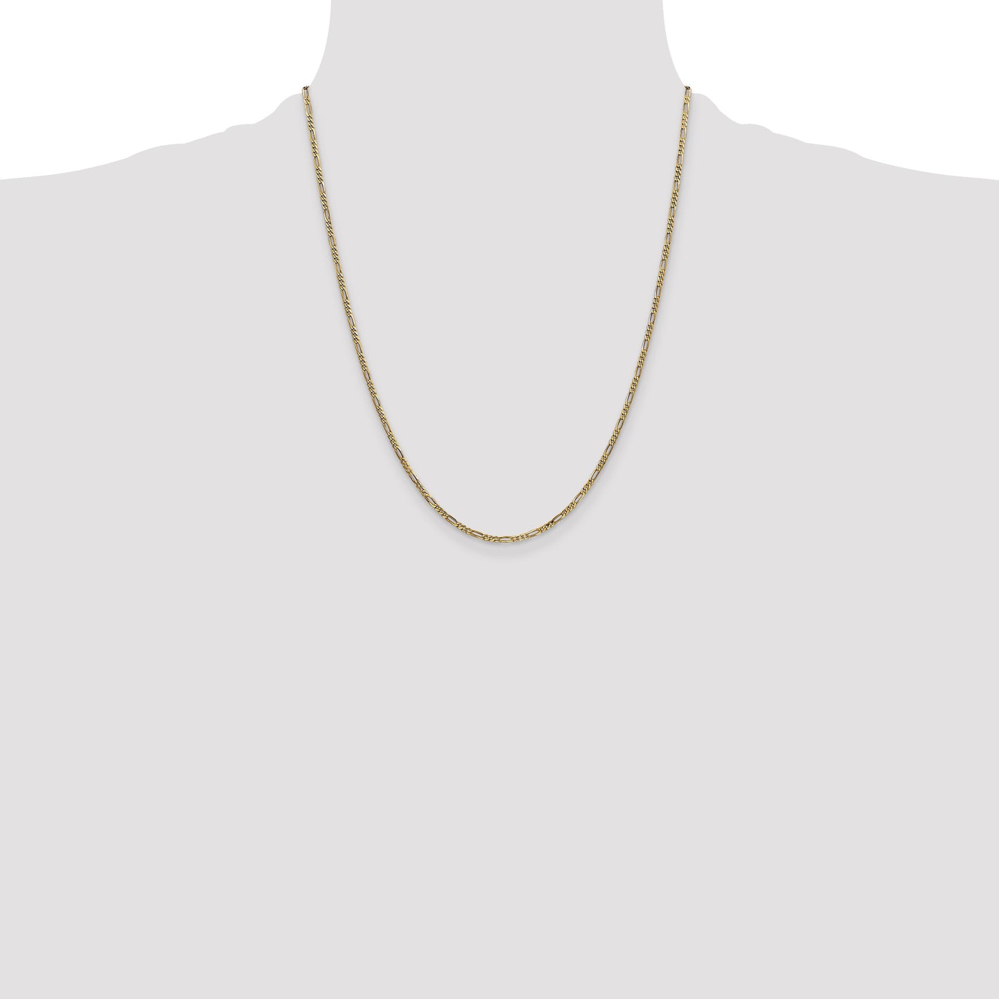 14K 22 inch 1.8mm Flat Figaro with Lobster Clasp Chain