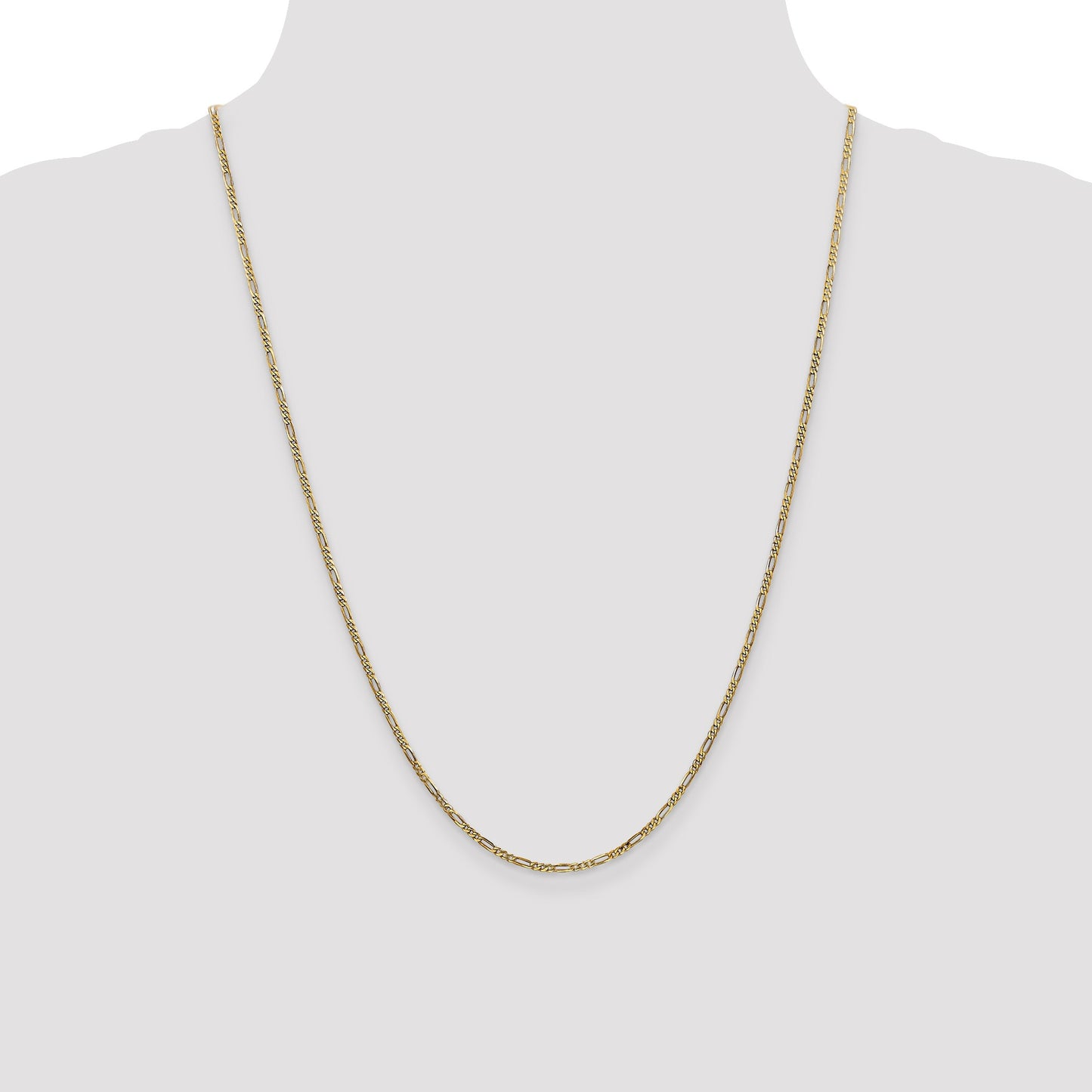 14K 24 inch 1.8mm Flat Figaro with Lobster Clasp Chain