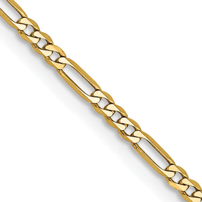 14K 18 inch 1.8mm Flat Figaro with Lobster Clasp Chain