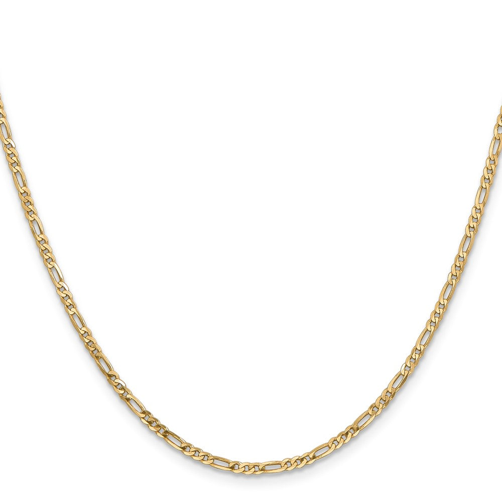 14K 14 inch 2.25mm Flat Figaro with Lobster Clasp Chain