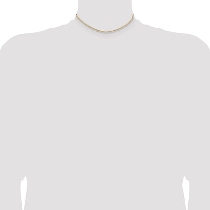 14K 14 inch 2.25mm Flat Figaro with Lobster Clasp Chain