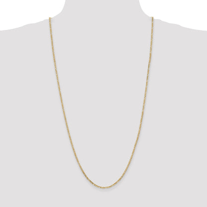 14K 30 inch 2.25mm Flat Figaro with Lobster Clasp Chain