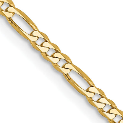 14K 18 inch 2.25mm Flat Figaro with Lobster Clasp Chain