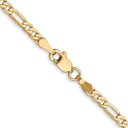 14K 30 inch 2.75mm Flat Figaro with Lobster Clasp Chain