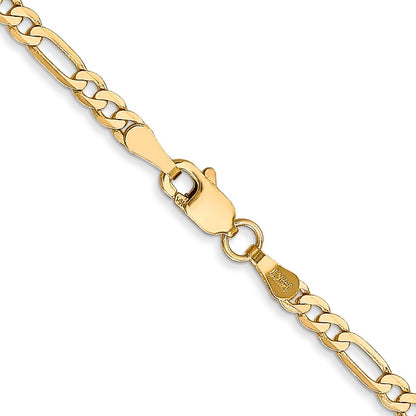 14K 16 inch 2.75mm Flat Figaro with Lobster Clasp Chain