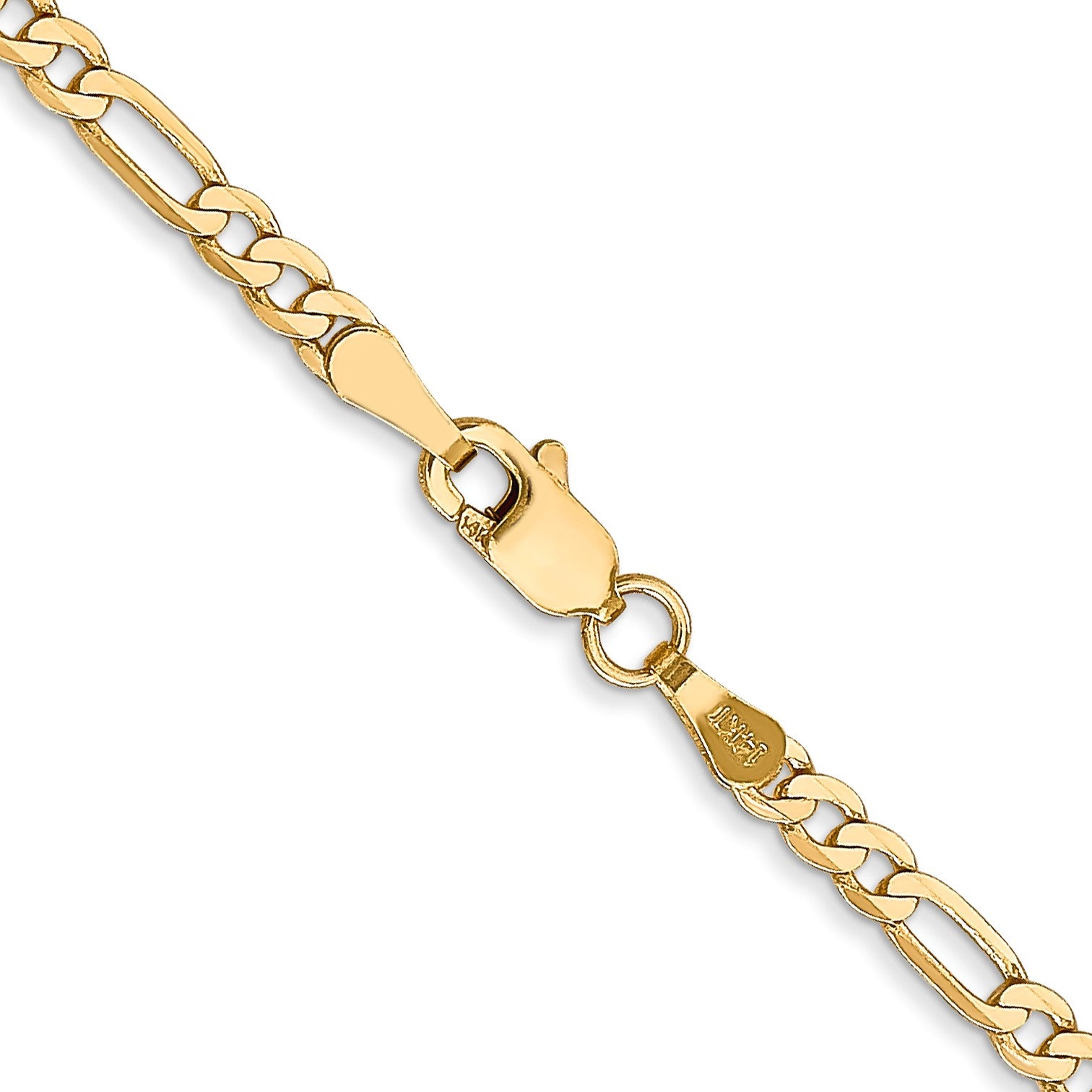 14K 18 inch 2.75mm Flat Figaro with Lobster Clasp Chain