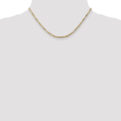 14K 16 inch 2.75mm Flat Figaro with Lobster Clasp Chain