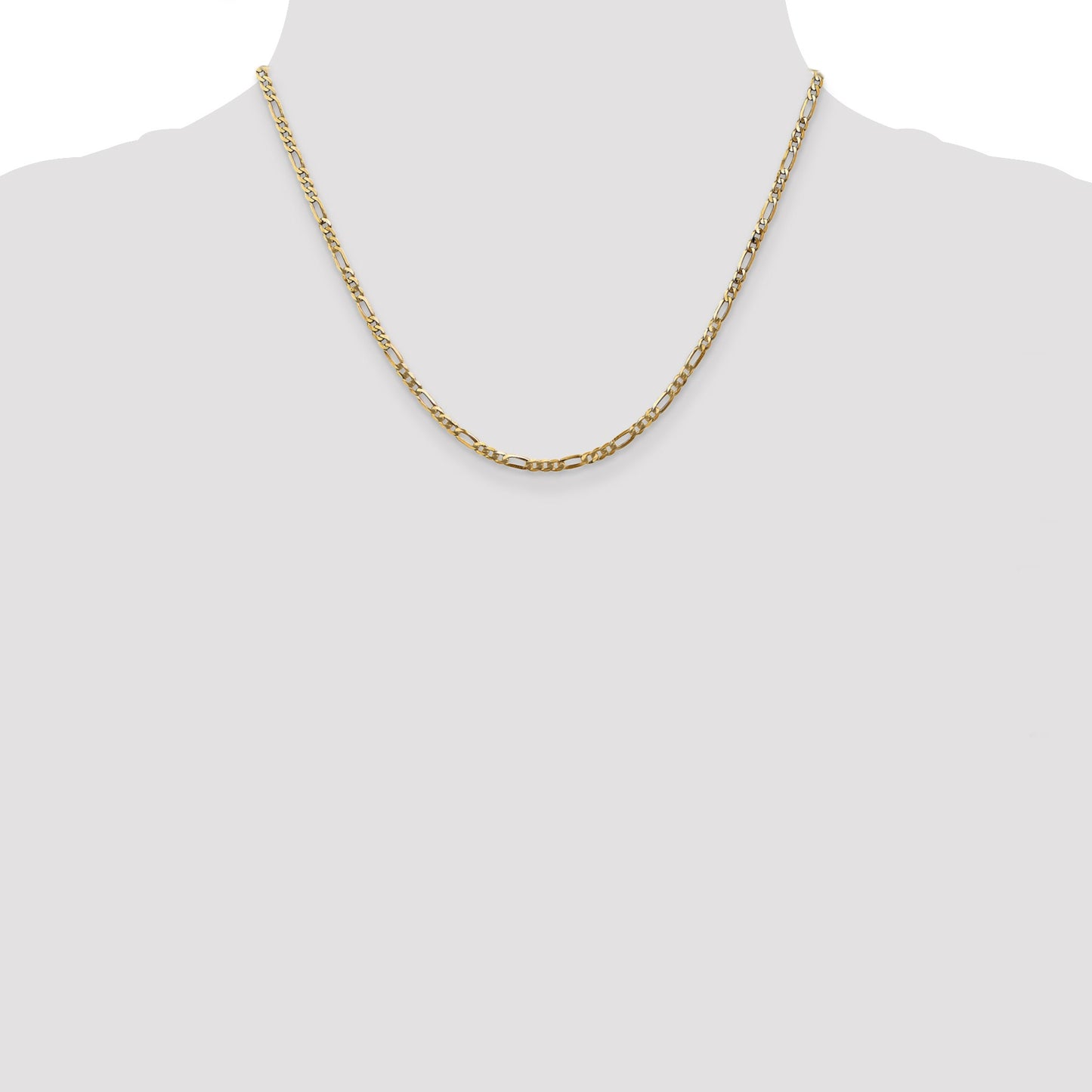 14K 18 inch 2.75mm Flat Figaro with Lobster Clasp Chain