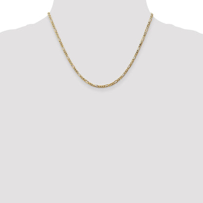 14K 18 inch 2.75mm Flat Figaro with Lobster Clasp Chain