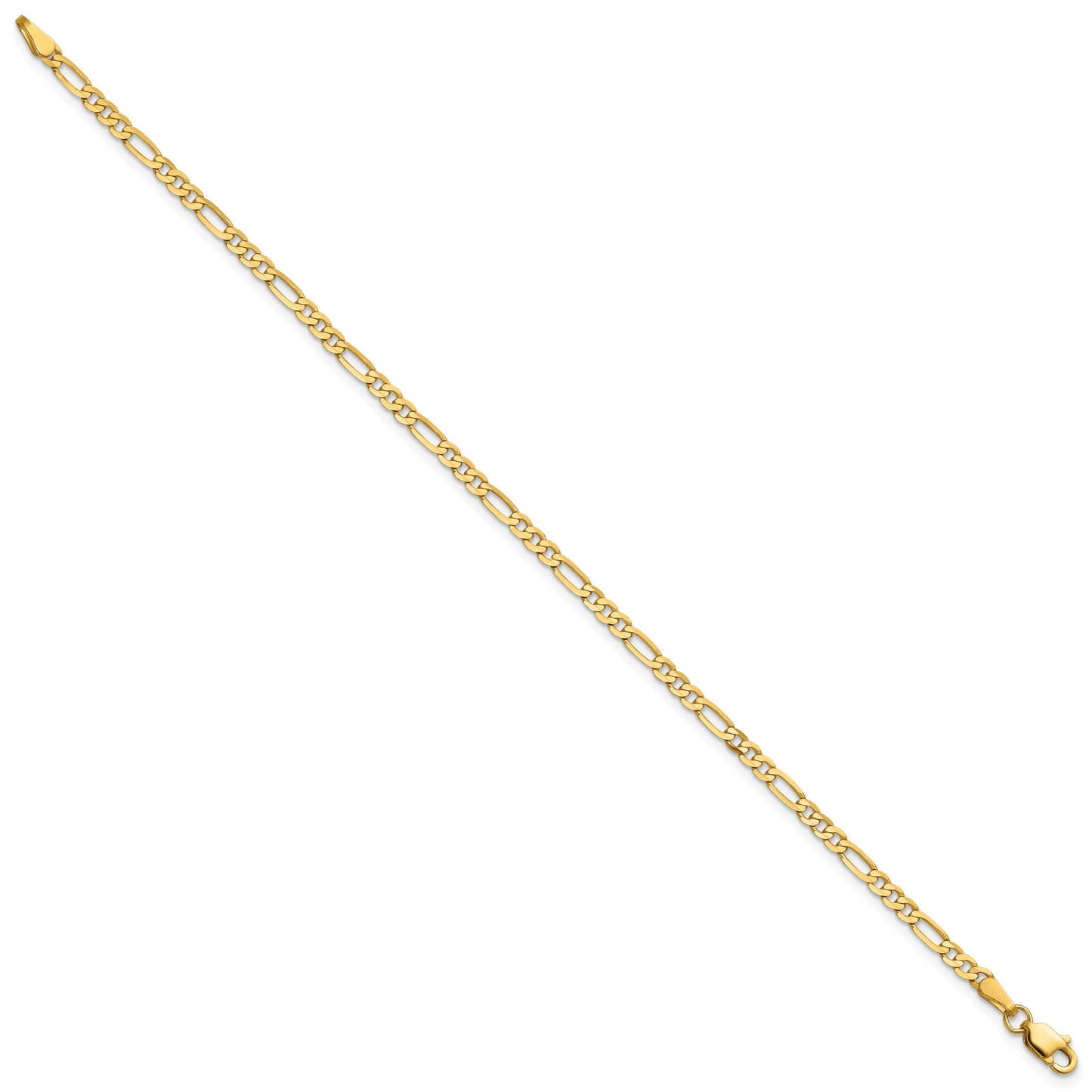 14K 6 inch 2.75mm Flat Figaro with Lobster Clasp Bracelet