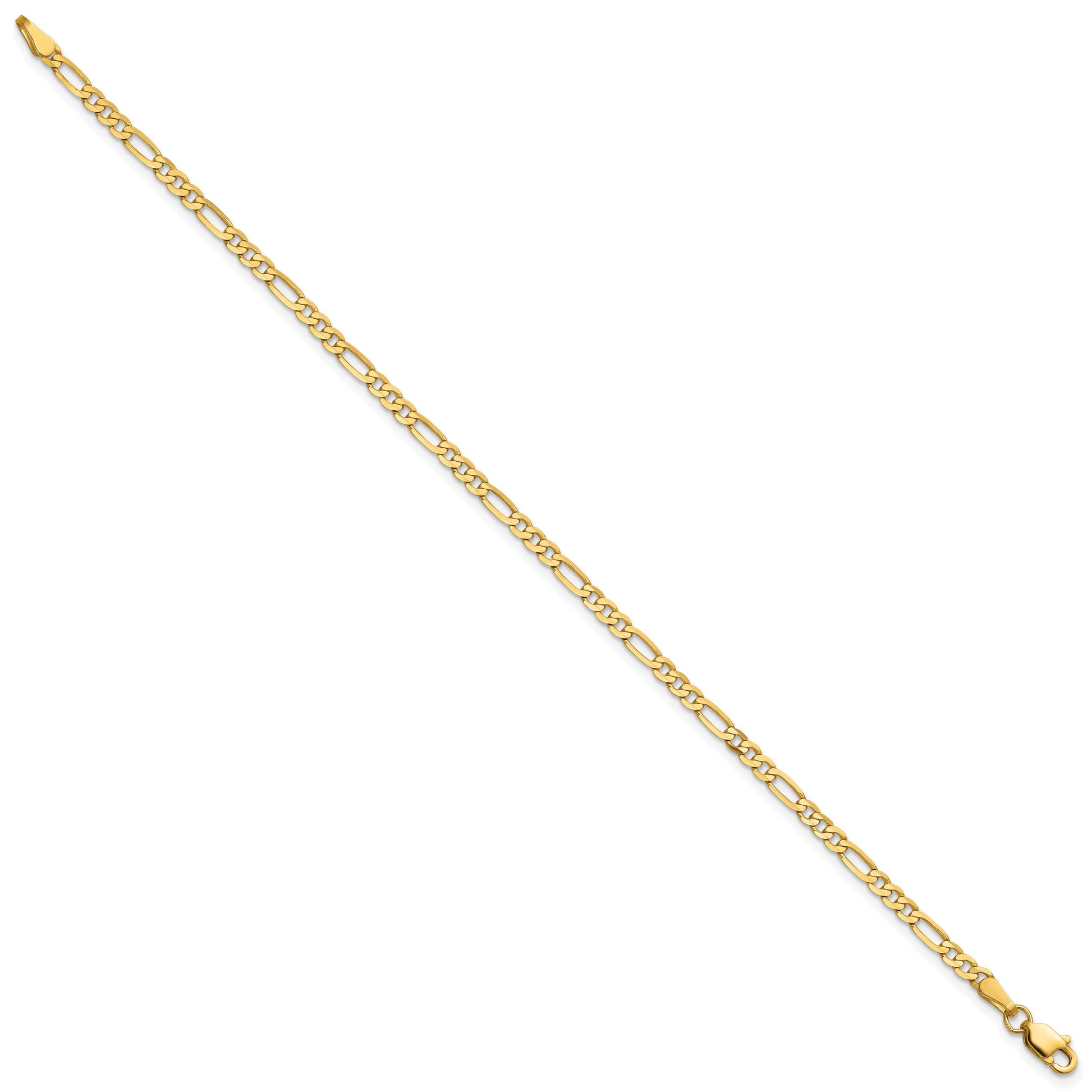 14K 6 inch 2.75mm Flat Figaro with Lobster Clasp Bracelet