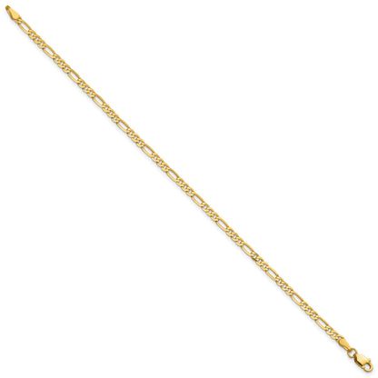 14K 6 inch 2.75mm Flat Figaro with Lobster Clasp Bracelet