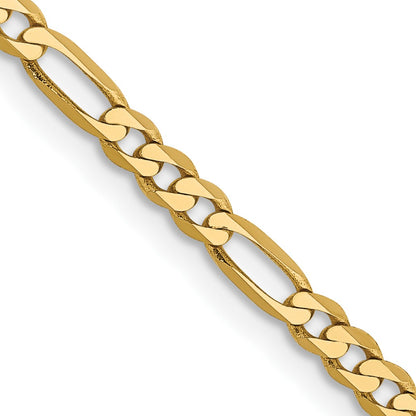 14K 20 inch 2.75mm Flat Figaro with Lobster Clasp Chain