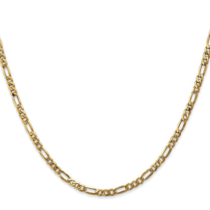 14K 18 inch 3mm Flat Figaro with Lobster Clasp Chain