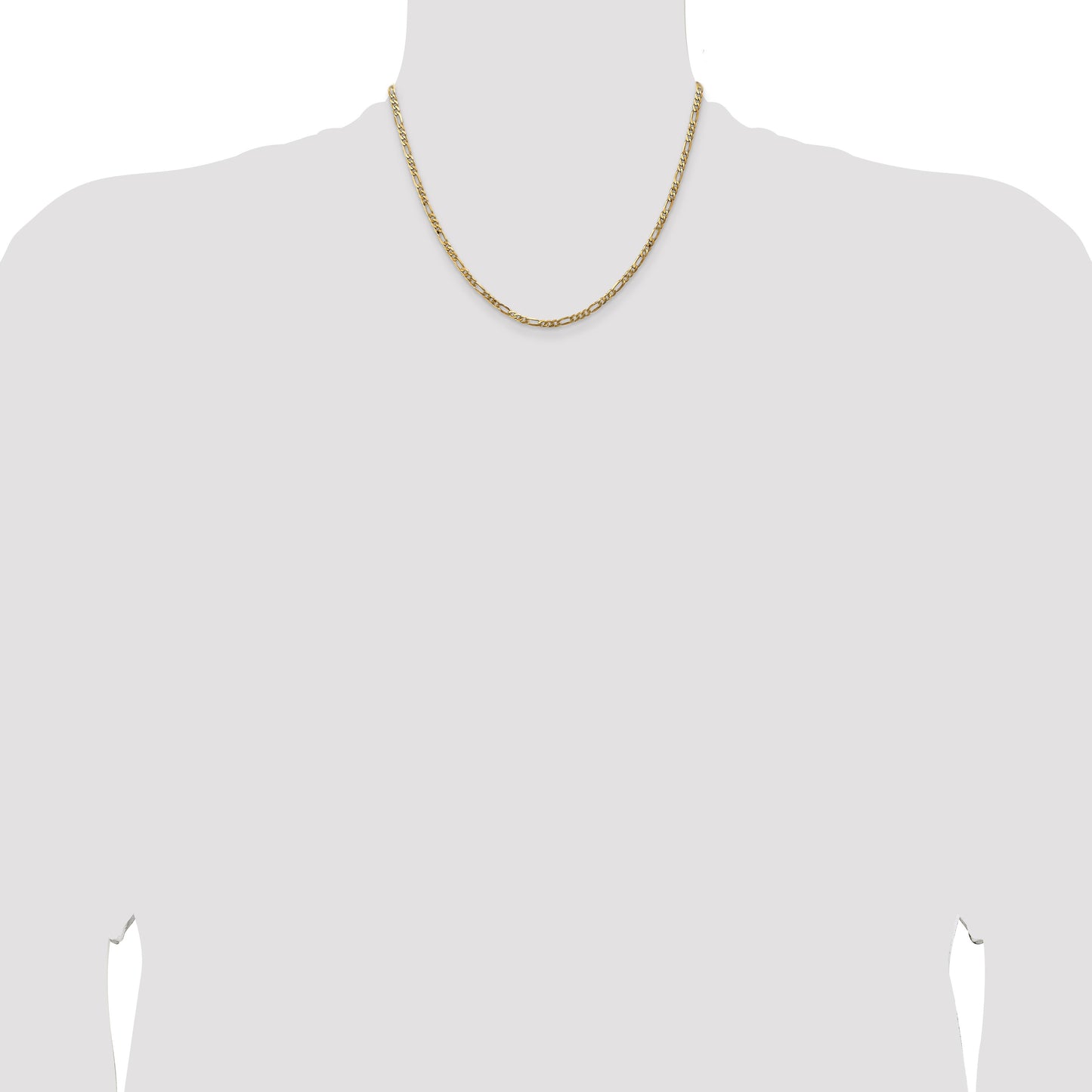 14K 18 inch 3mm Flat Figaro with Lobster Clasp Chain