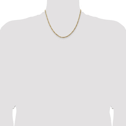 14K 18 inch 3mm Flat Figaro with Lobster Clasp Chain