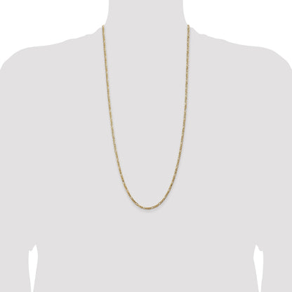 14K 30 inch 3mm Flat Figaro with Lobster Clasp Chain