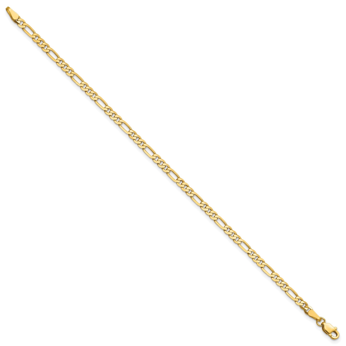 14K 7 inch 3mm Flat Figaro with Lobster Clasp Bracelet