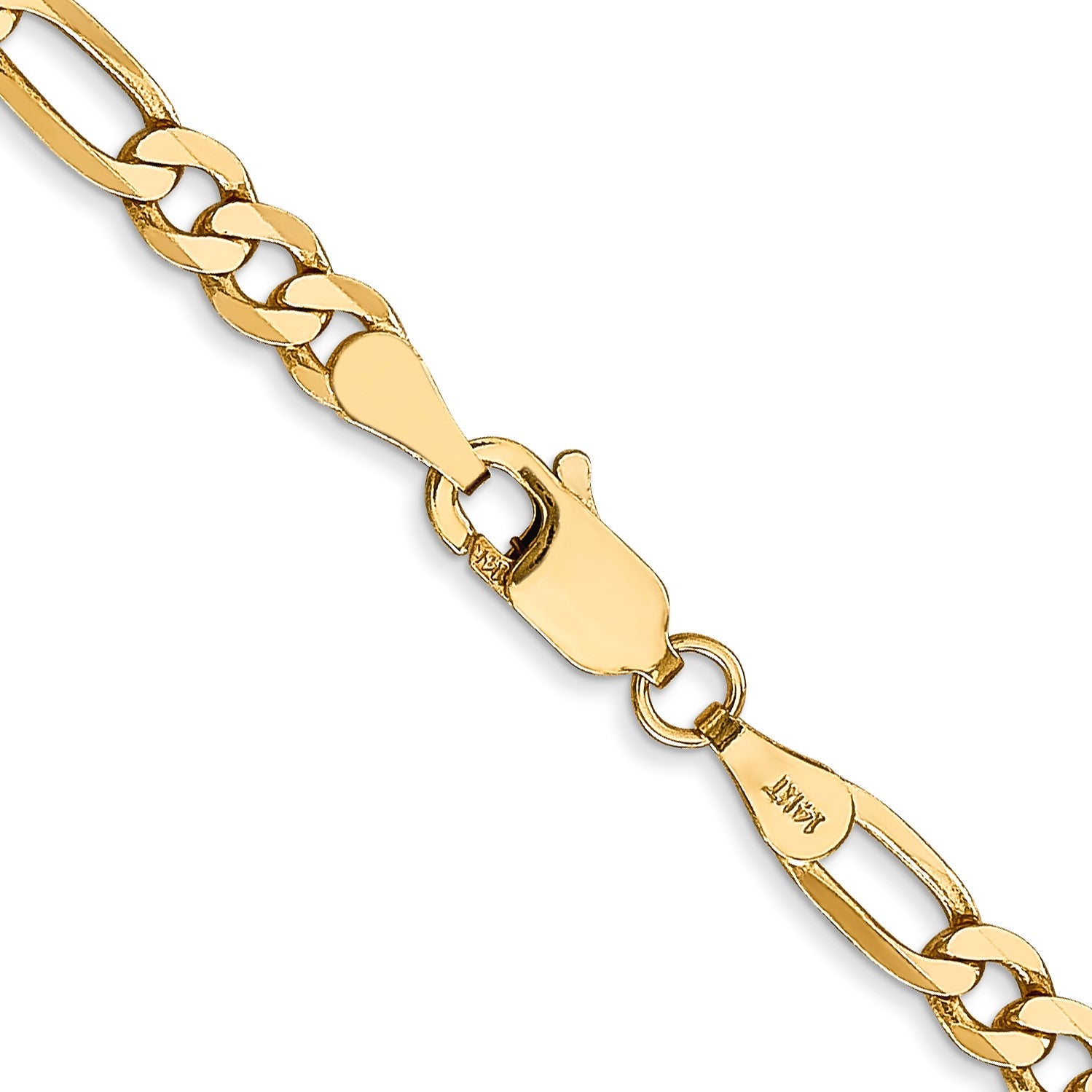 14K 26 inch 4mm Flat Figaro with Lobster Clasp Chain