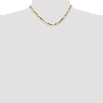 14K 16 inch 4mm Flat Figaro with Lobster Clasp Chain