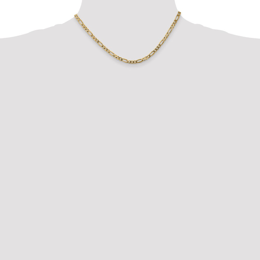 14K 16 inch 4mm Flat Figaro with Lobster Clasp Chain