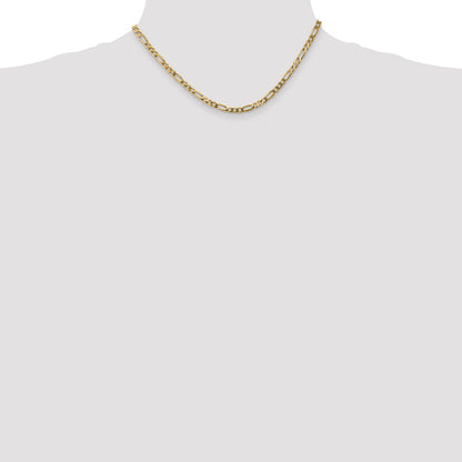 14K 16 inch 4mm Flat Figaro with Lobster Clasp Chain