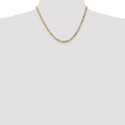 14K 18 inch 4mm Flat Figaro with Lobster Clasp Chain