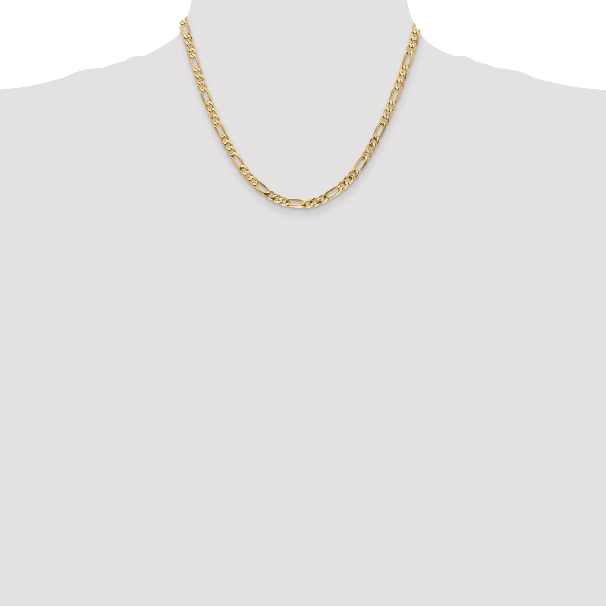 14K 18 inch 4.75mm Flat Figaro with Lobster Clasp Chain