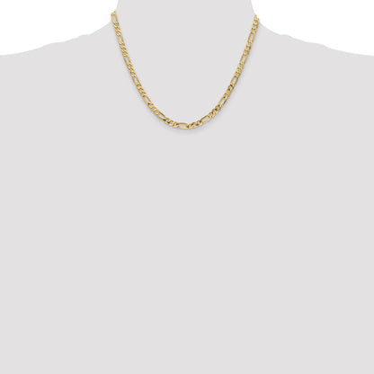 14K 18 inch 4.75mm Flat Figaro with Lobster Clasp Chain