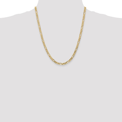 14K 22 inch 4.75mm Flat Figaro with Lobster Clasp Chain