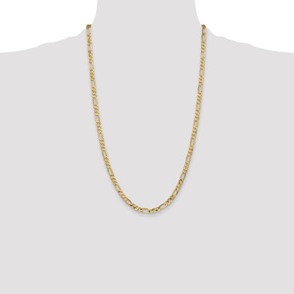 14K 26 inch 4.75mm Flat Figaro with Lobster Clasp Chain