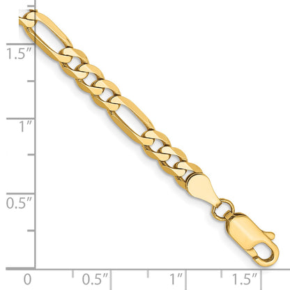 14K 8 inch 4.75mm Flat Figaro with Lobster Clasp Bracelet
