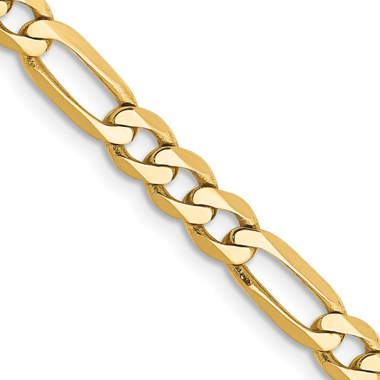 14K 18 inch 4.75mm Flat Figaro with Lobster Clasp Chain