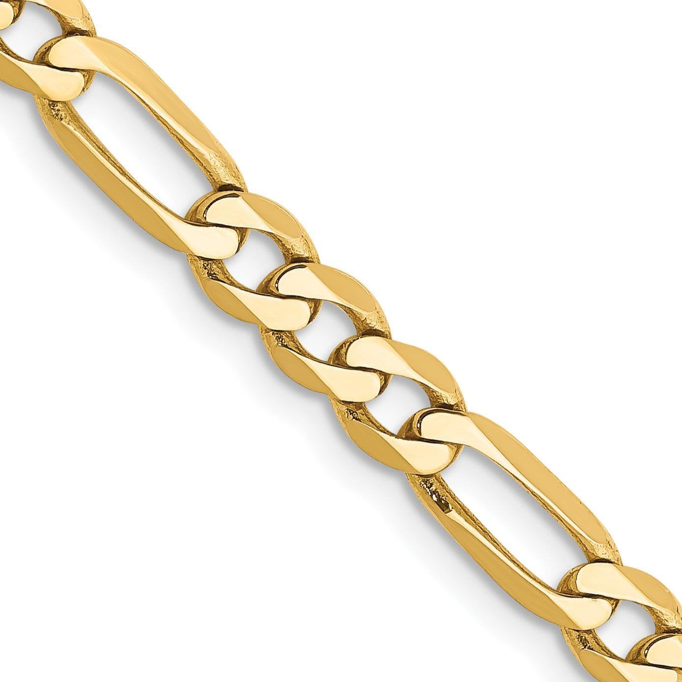 14K 30 inch 4.75mm Flat Figaro with Lobster Clasp Chain