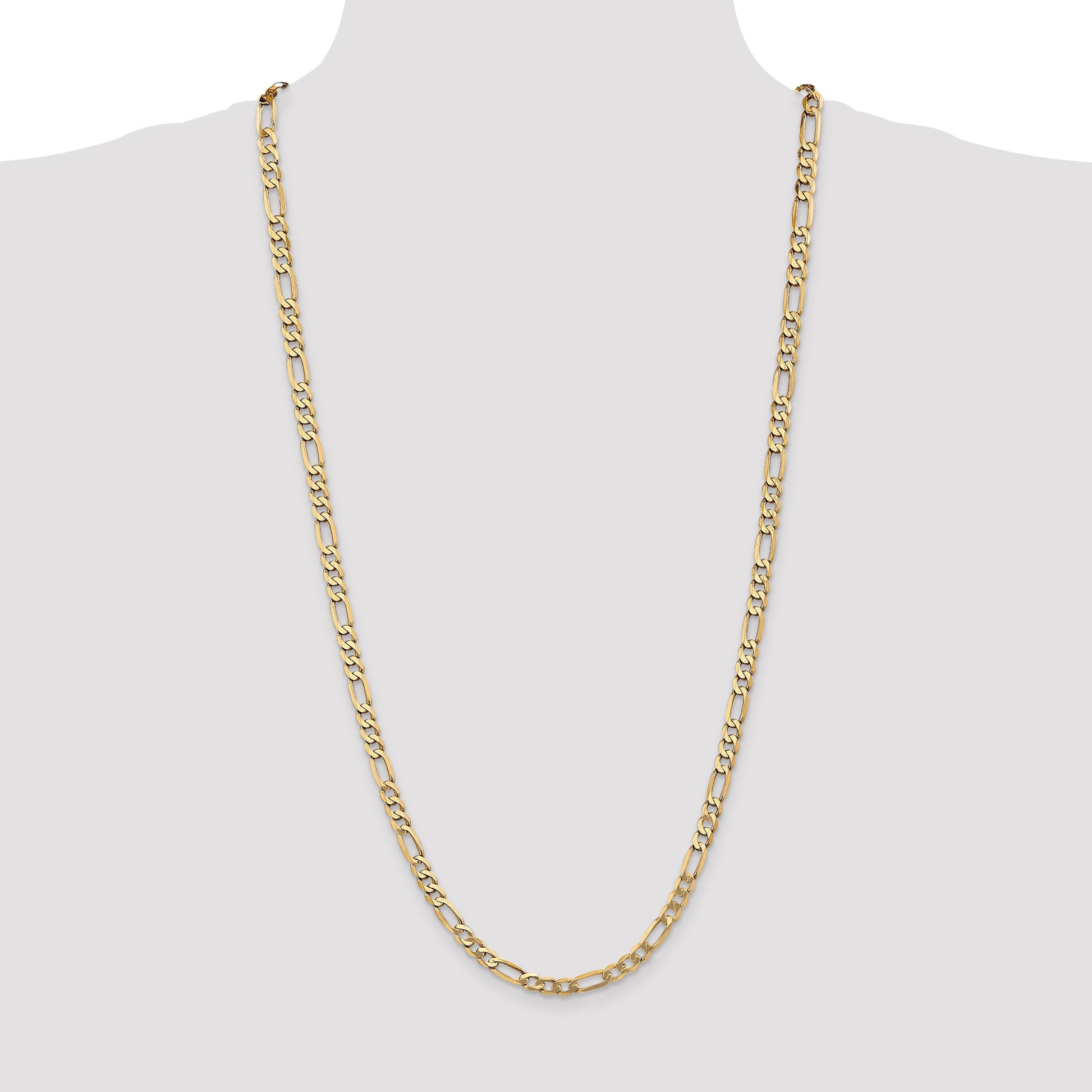14K 30 inch 5.25mm Flat Figaro with Lobster Clasp Chain