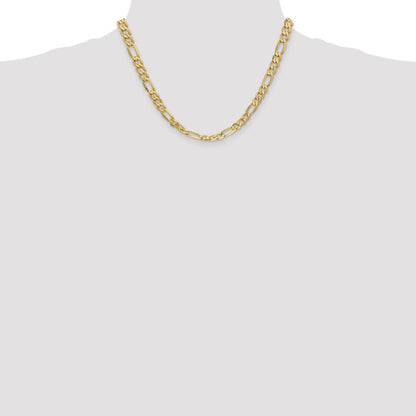 14K 18 inch  6.25mm Flat Figaro with Lobster Clasp Chain