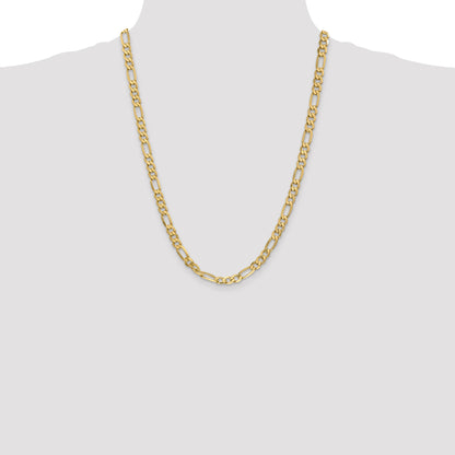 14K 24 inch 6.25mm Flat Figaro with Lobster Clasp Chain