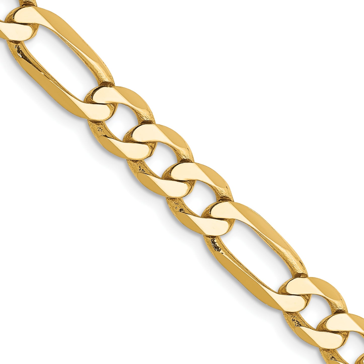 14K 28 inch 6.25mm Flat Figaro with Lobster Clasp Chain
