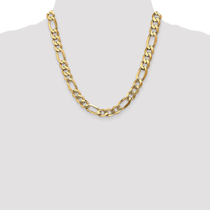 14K 20 inch 10mm Flat Figaro with Lobster Clasp Chain