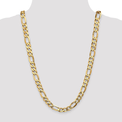 14K 26 inch 10mm Flat Figaro with Lobster Clasp Chain