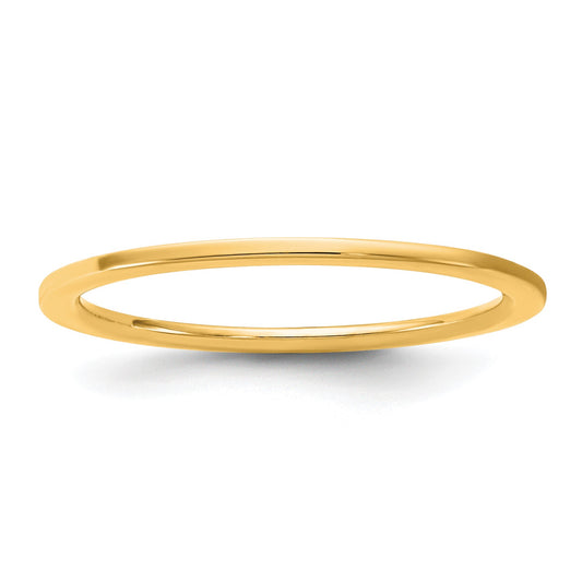 14KY 1mm Standard Flat Comfort Fit Band Size 6
